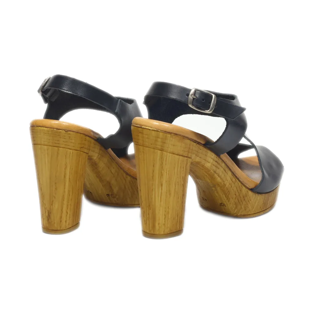 2 Go Fashion High-Heel Sandals Leather Black Colour For Women