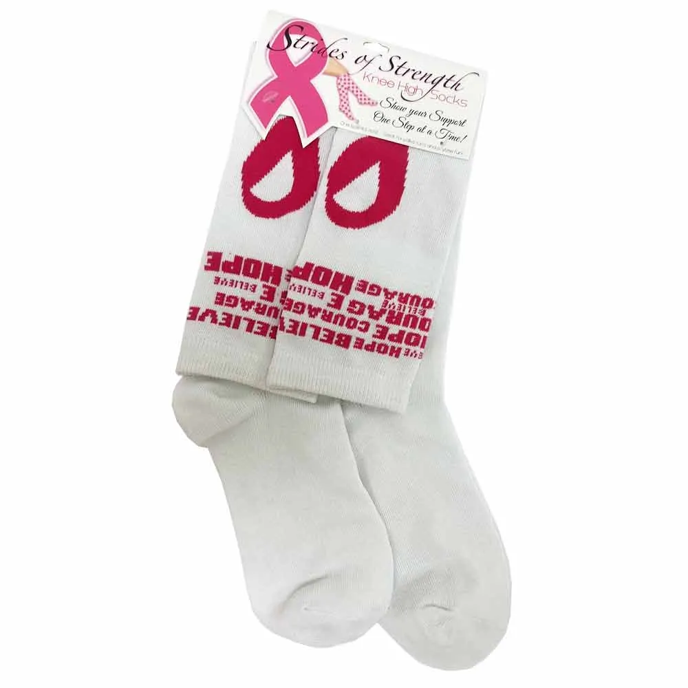 6 Pairs Womens Breast Cancer Awareness Socks Pink Ribbon Soft Sport Sock Bulk