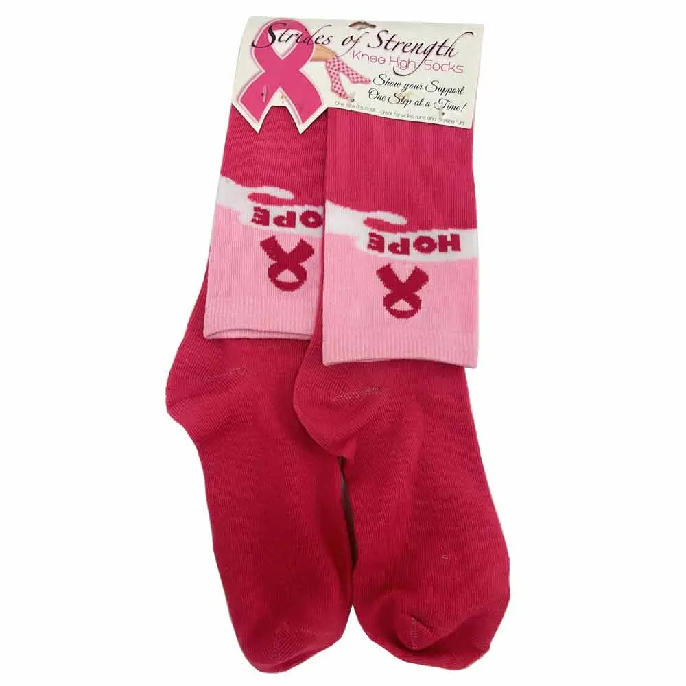 6 Pairs Womens Breast Cancer Awareness Socks Pink Ribbon Soft Sport Sock Bulk