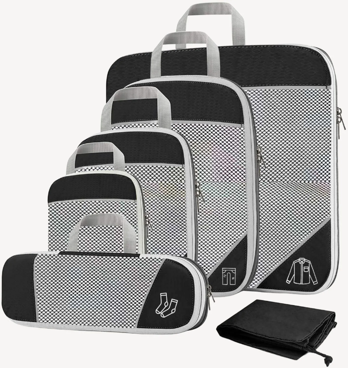 6 Set Premium Compression Travel Packing Cubes