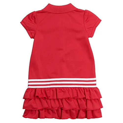 adidas Girls' Toddler SS Polo Dress, Fresh Pink, 2T