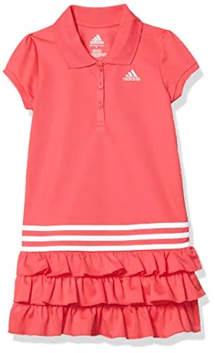 adidas Girls' Toddler SS Polo Dress, Fresh Pink, 2T