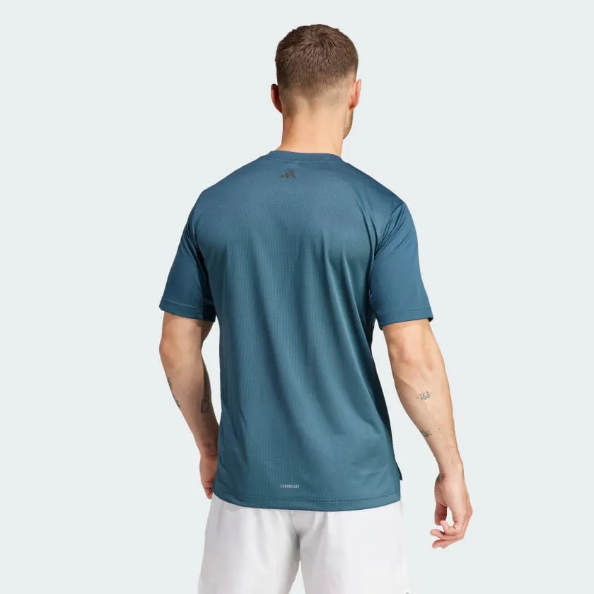 ADIDAS HIIT GRAPHIC SLOGAN TRAINING T-SHIRT - TURQUOISE