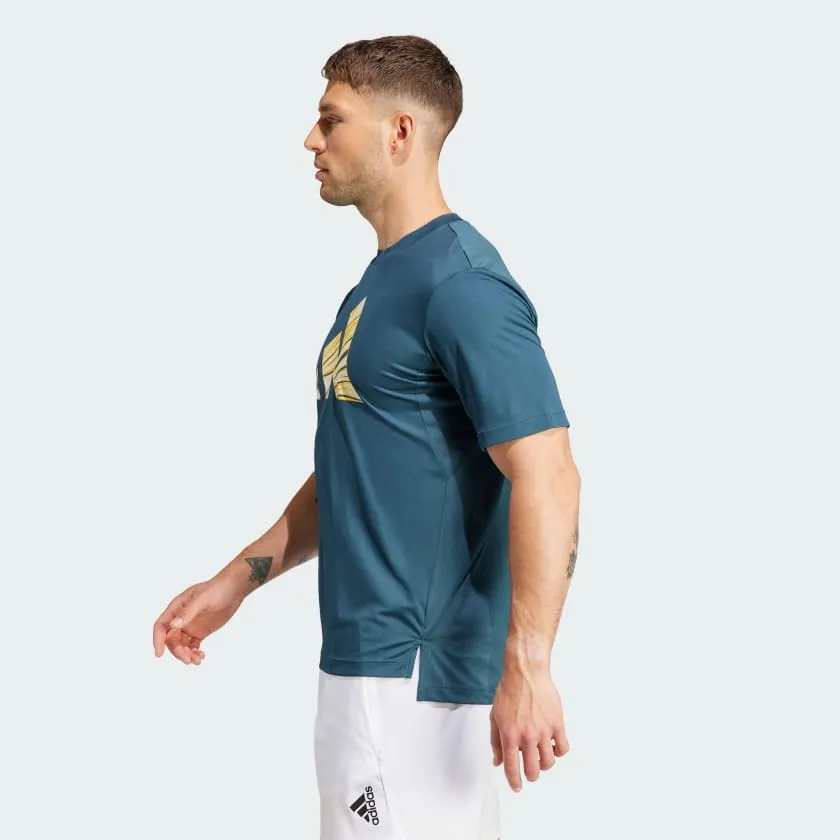 ADIDAS HIIT GRAPHIC SLOGAN TRAINING T-SHIRT - TURQUOISE