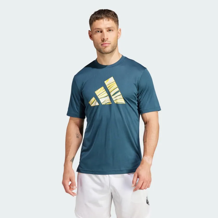 ADIDAS HIIT GRAPHIC SLOGAN TRAINING T-SHIRT - TURQUOISE