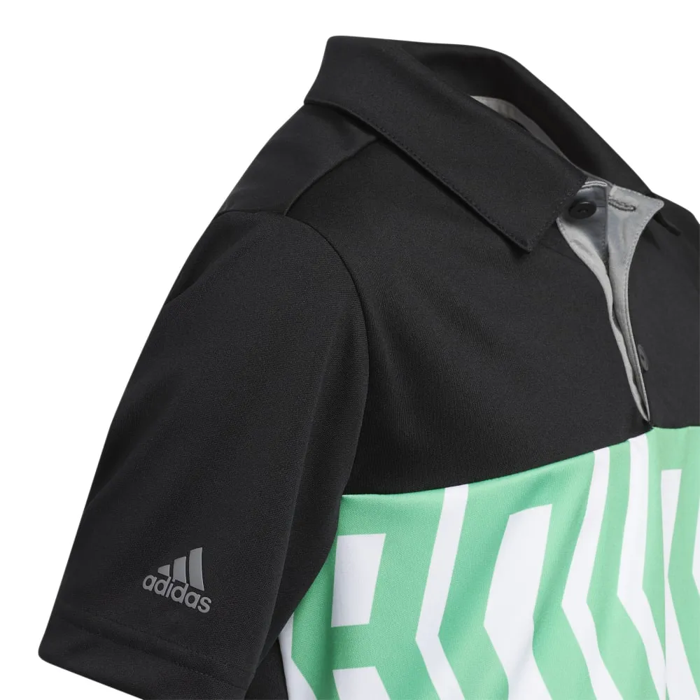 adidas Junior Print Colorblock Polo Shirt H38824