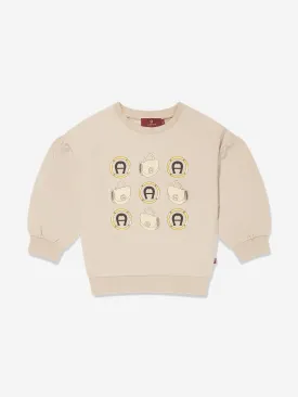 Aigner Girls Bag Print Logo Sweatshirt in Beige