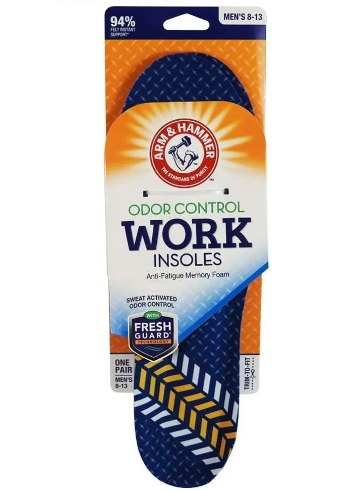 Arm & Hammer Memory Foam Cushioned Anti Fatigue Arch Support Work Insole | For Men