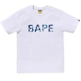 BAPE ABC CAMO GLITTER T-SHIRT WHITE/BLUE (W)