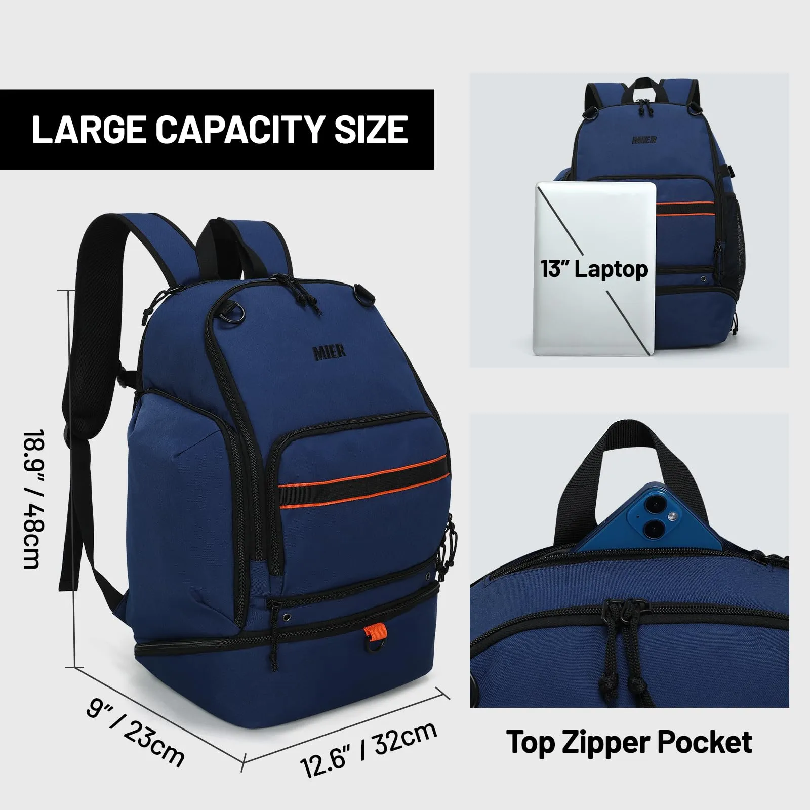 Basketball Backpack Sports Bags with Shoe Compartment
