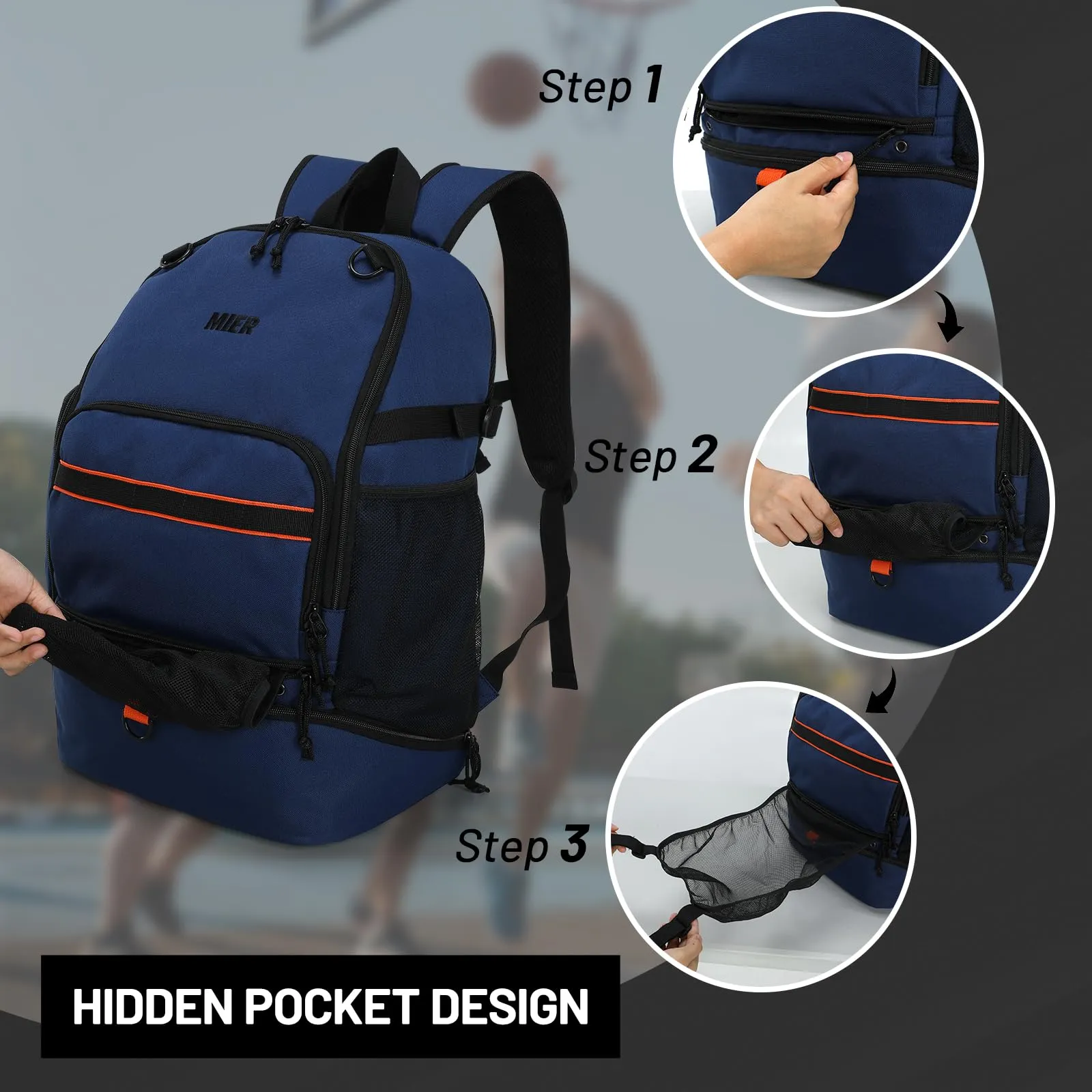 Basketball Backpack Sports Bags with Shoe Compartment