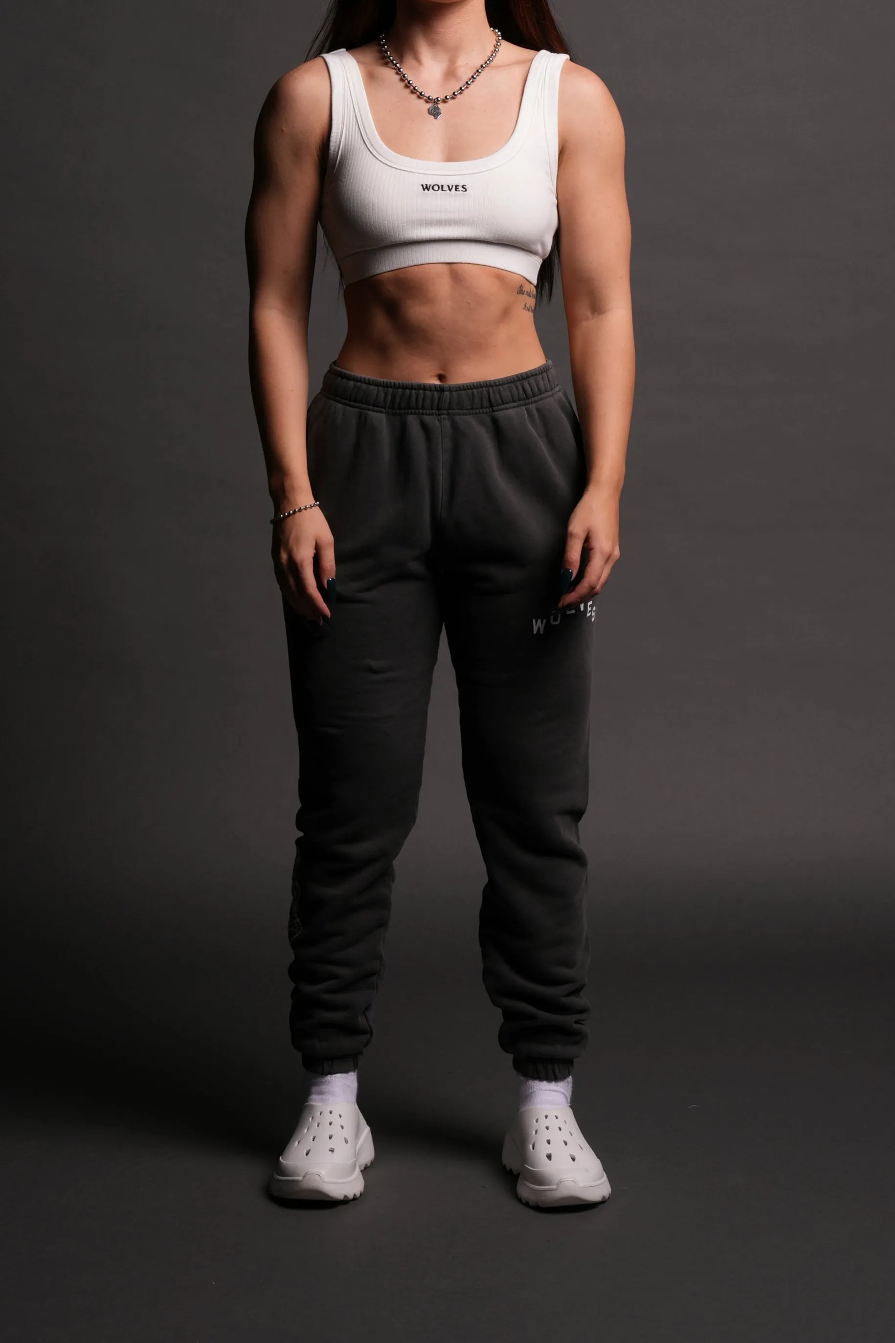 Big Wolf Pyramid She Post Lounge Sweats in Wolf Gray