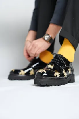 Brabion Marco Leather Black Bee Shoes