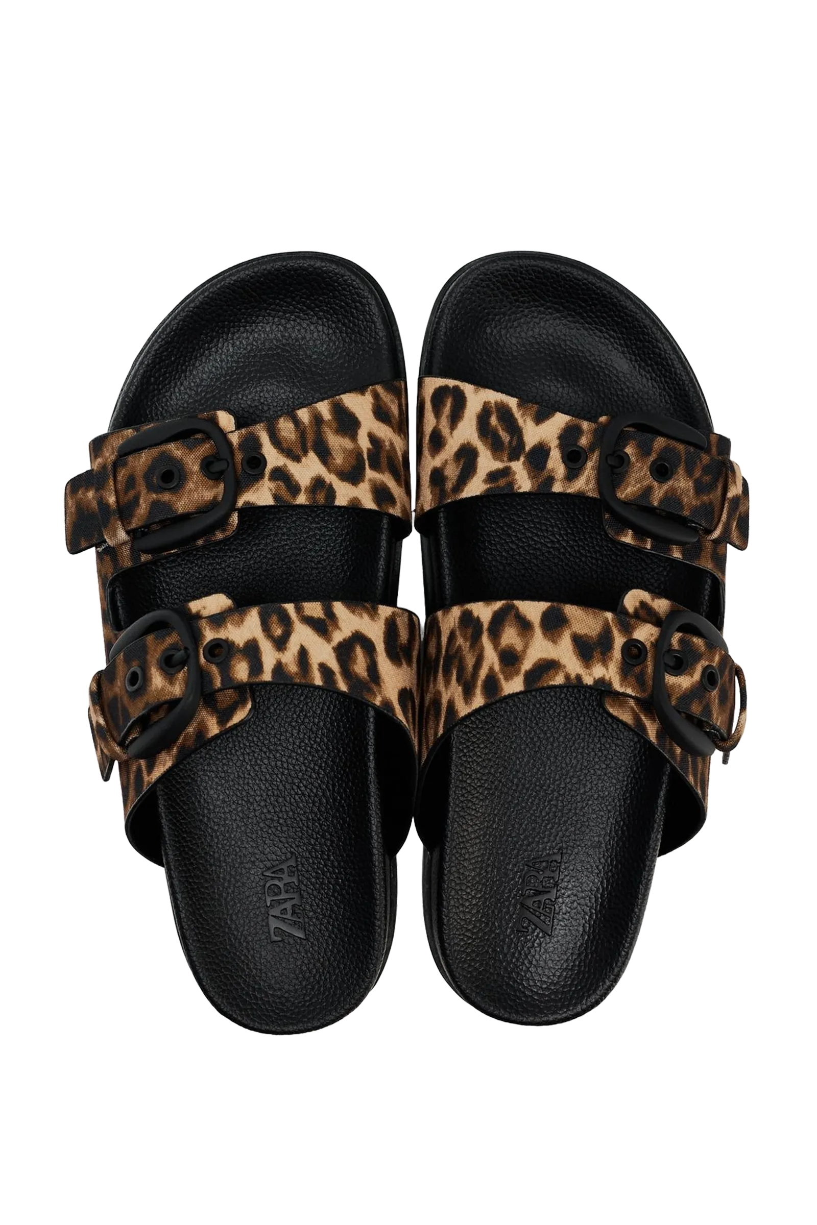 Buckeled Flat Slider Sandals