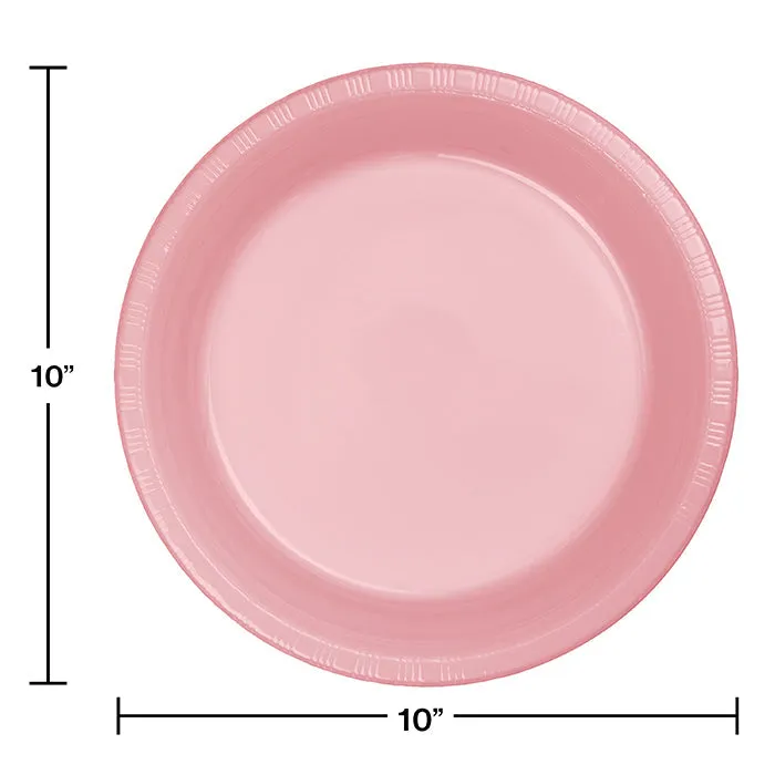 Bulk Classic Pink Plastic Banquet Plates 10.25 inch (240 per Case)