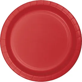 Bulk Classic Red Value Friendly Paper Dessert Plates (96 per Case)