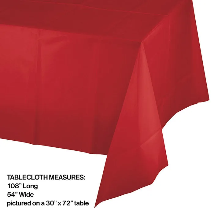 Bulk Classic Red Value Friendly Plastic Table Cover (12 per Case)