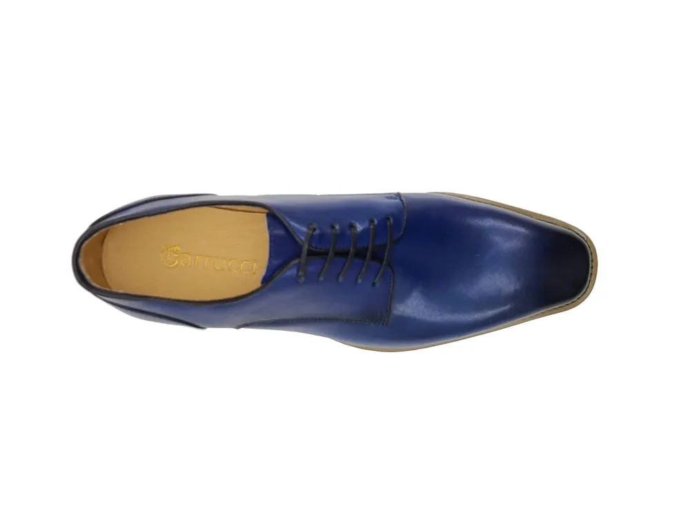 Carrucci Blue Men's Lace-Up Casual Shoes Genuine Leather