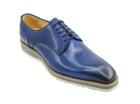Carrucci Blue Men's Lace-Up Casual Shoes Genuine Leather