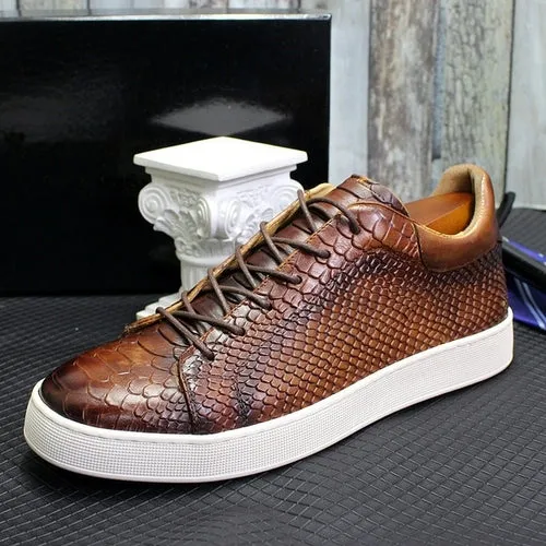 Causal Shoes Leather Handmade Classic Lace Up