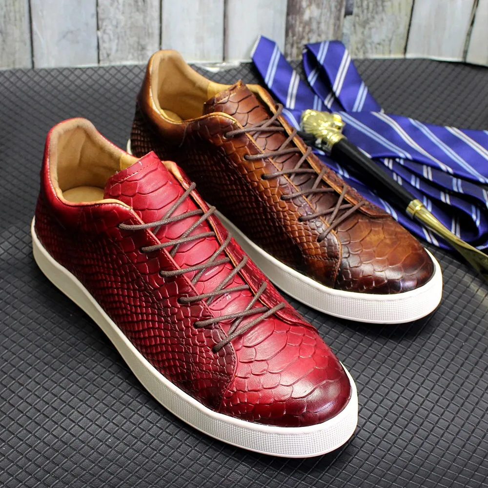 Causal Shoes Leather Handmade Classic Lace Up