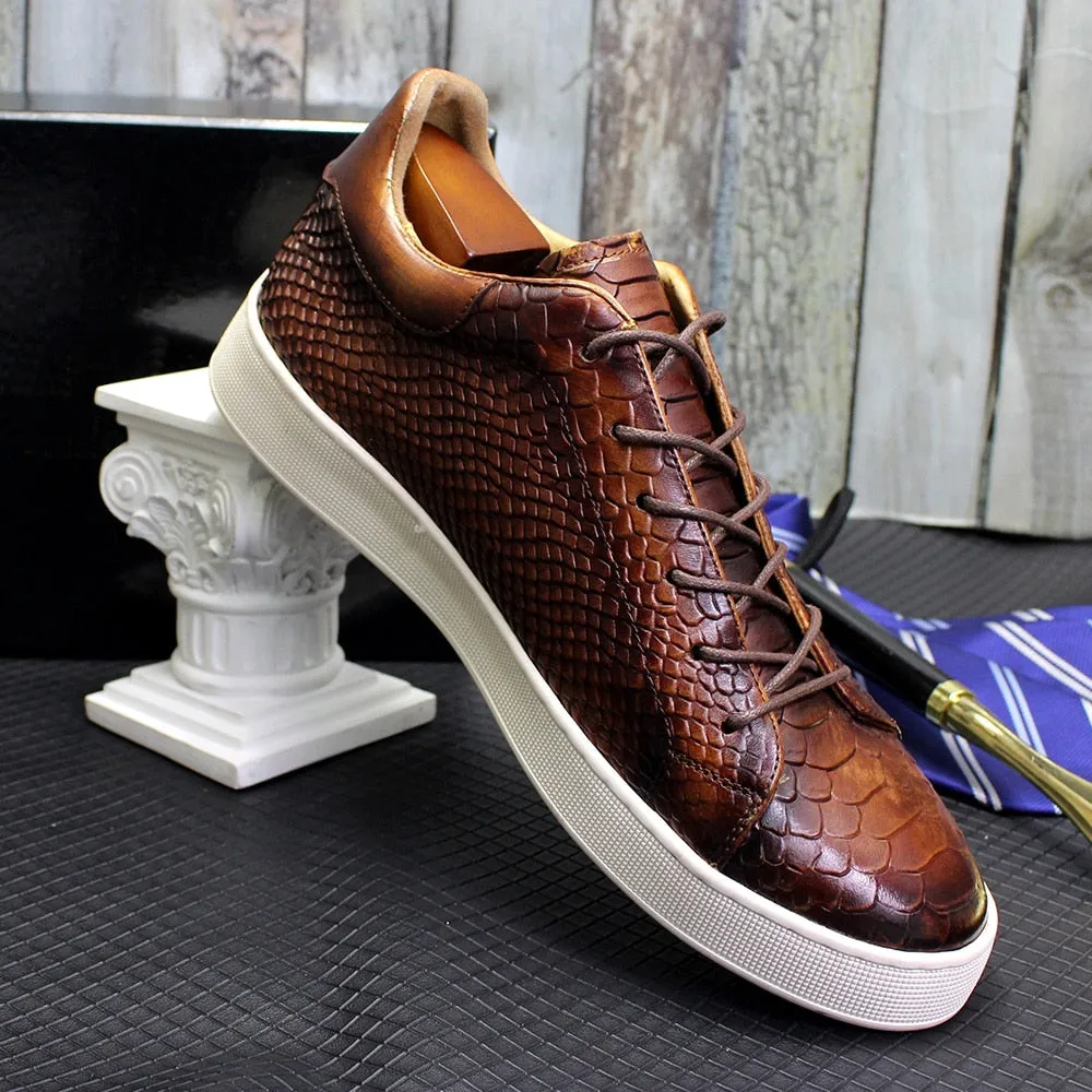 Causal Shoes Leather Handmade Classic Lace Up