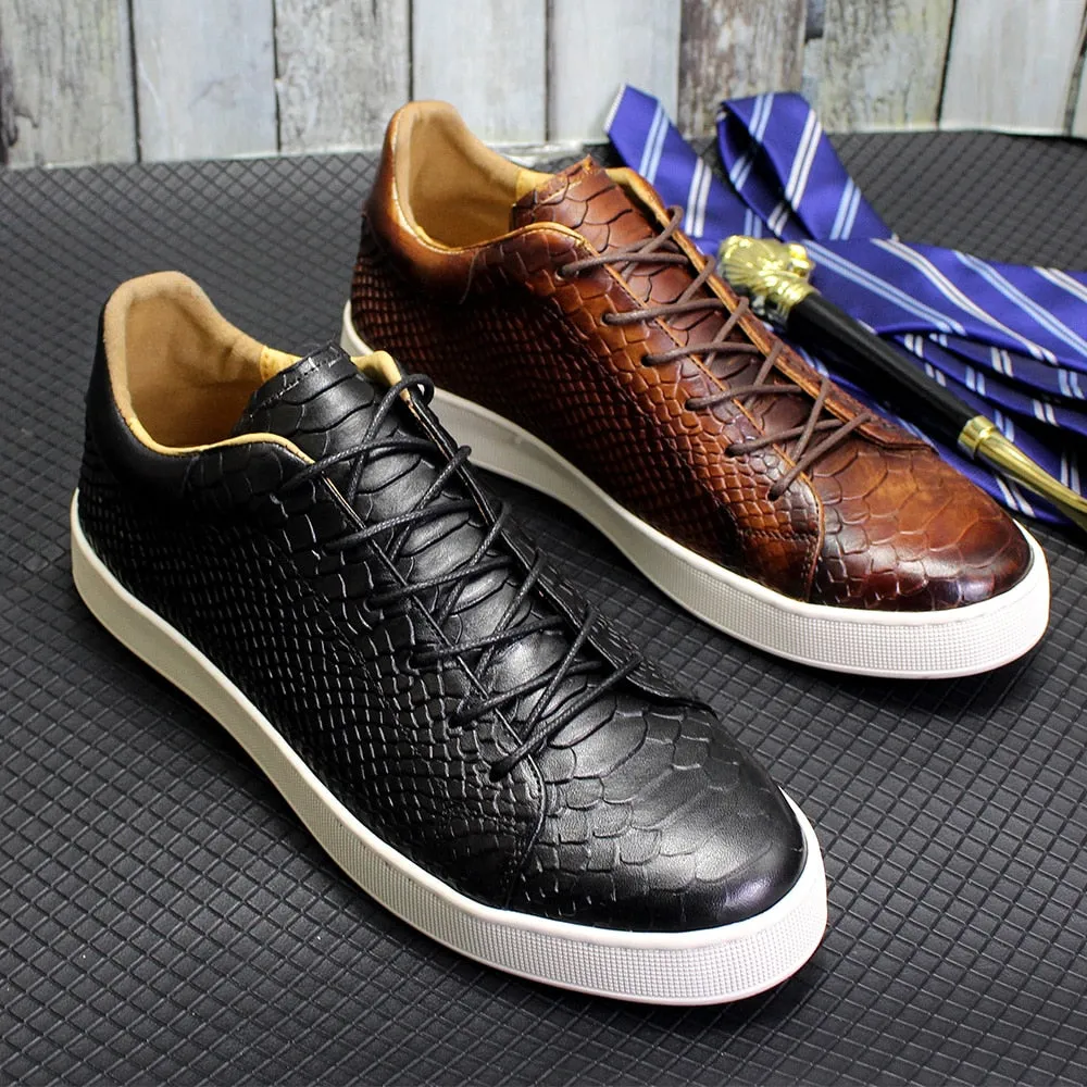 Causal Shoes Leather Handmade Classic Lace Up