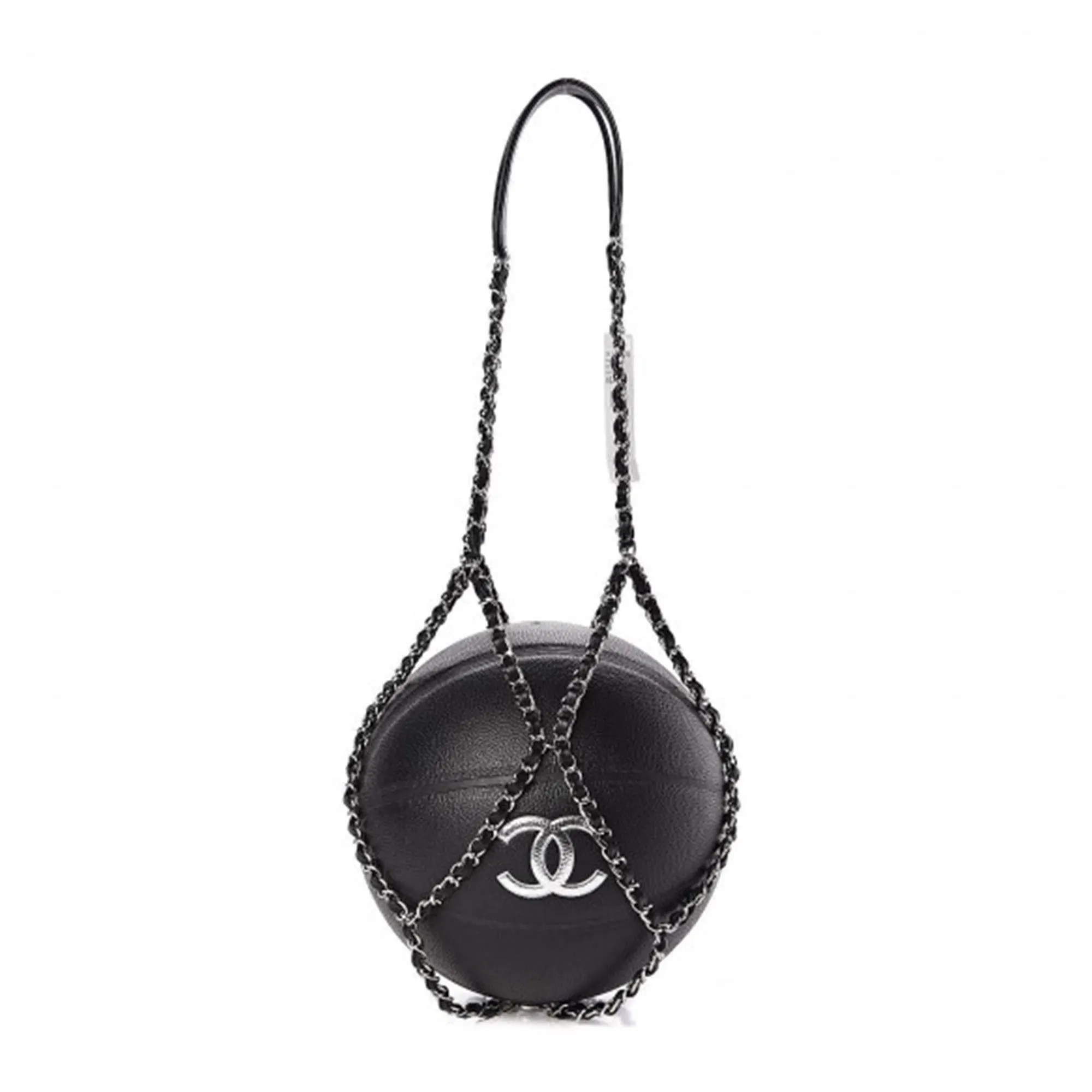 Chanel Black Lambskin Chain Net Collectors Basketball