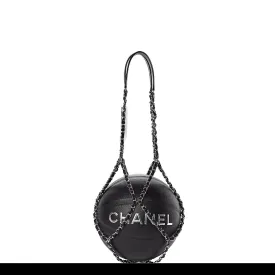 Chanel Black Lambskin Chain Net Collectors Basketball