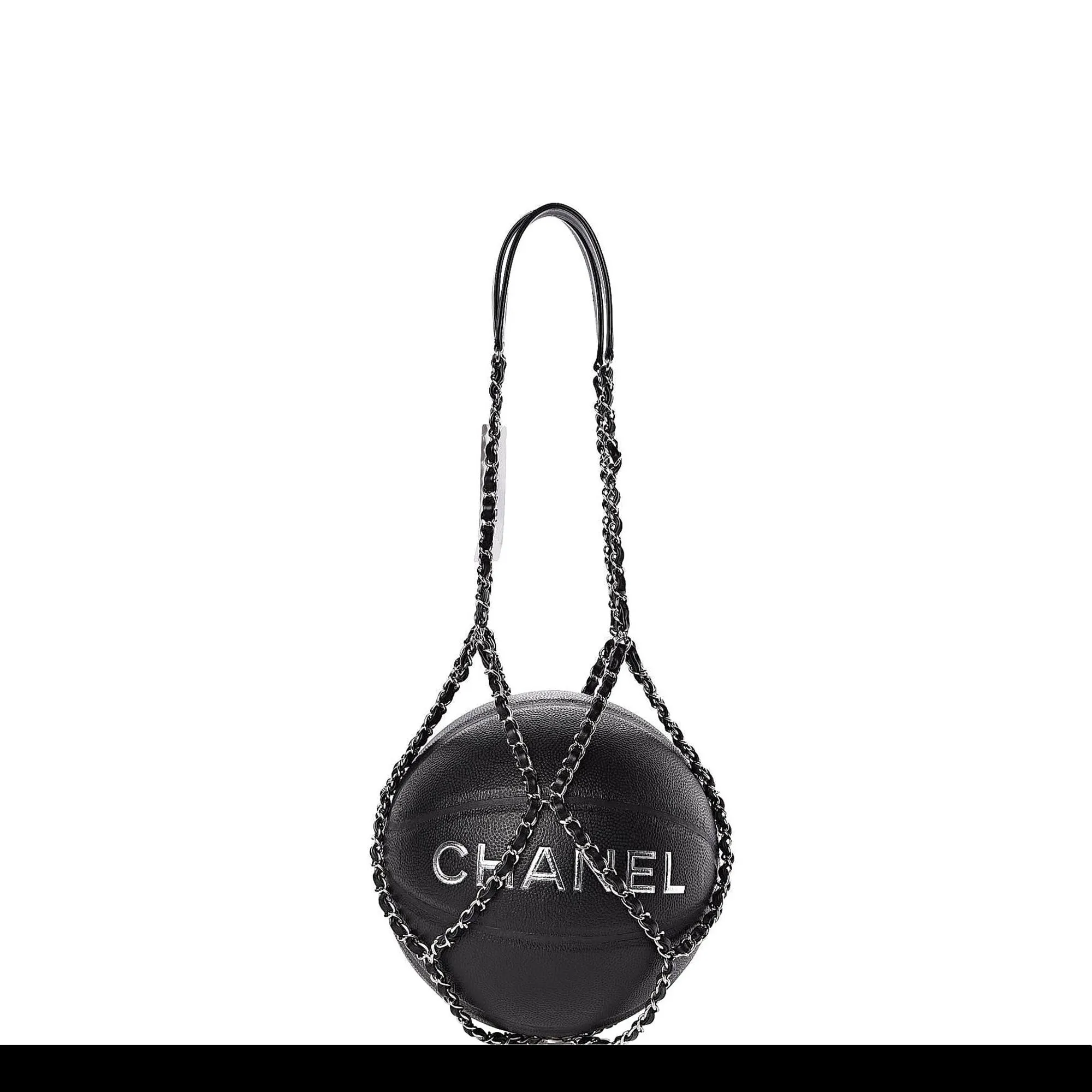 Chanel Black Lambskin Chain Net Collectors Basketball