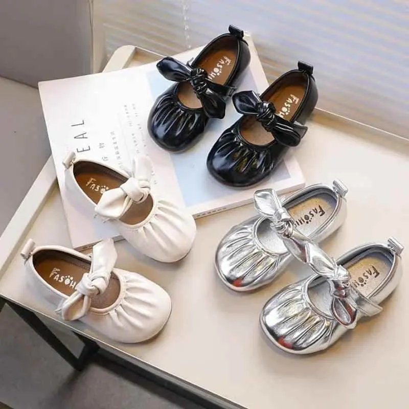 Children's Casual Shoes - Flat  with Leather Bowknot - TSS300