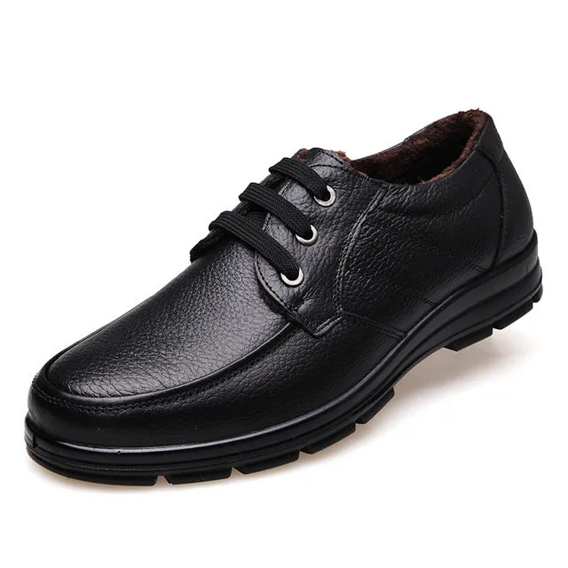 Genuine Leather Shoes Plush Mens Casual Shoes