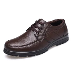 Genuine Leather Shoes Plush Mens Casual Shoes