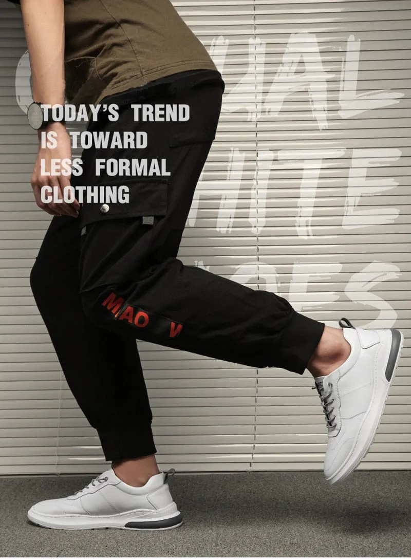 Hnzxzm Ins Genuine Leather Shoes Men Sneakers Fashion Men White Shoes Cow Leather Sneakers Cool Young Man Brand Footwear N020