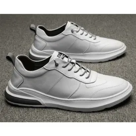 Hnzxzm Ins Genuine Leather Shoes Men Sneakers Fashion Men White Shoes Cow Leather Sneakers Cool Young Man Brand Footwear N020