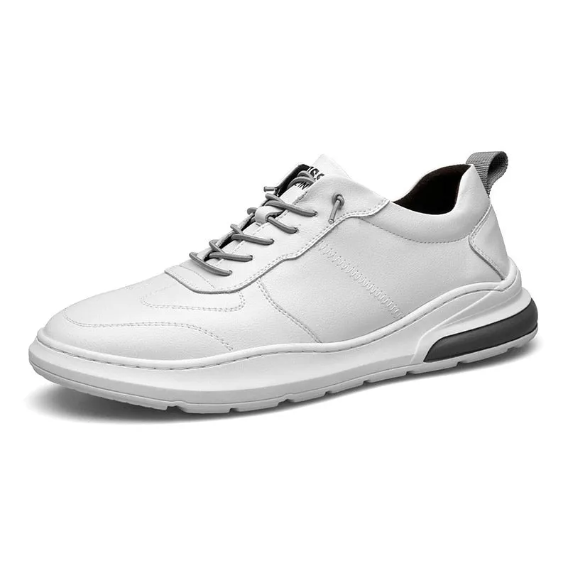Hnzxzm Ins Genuine Leather Shoes Men Sneakers Fashion Men White Shoes Cow Leather Sneakers Cool Young Man Brand Footwear N020