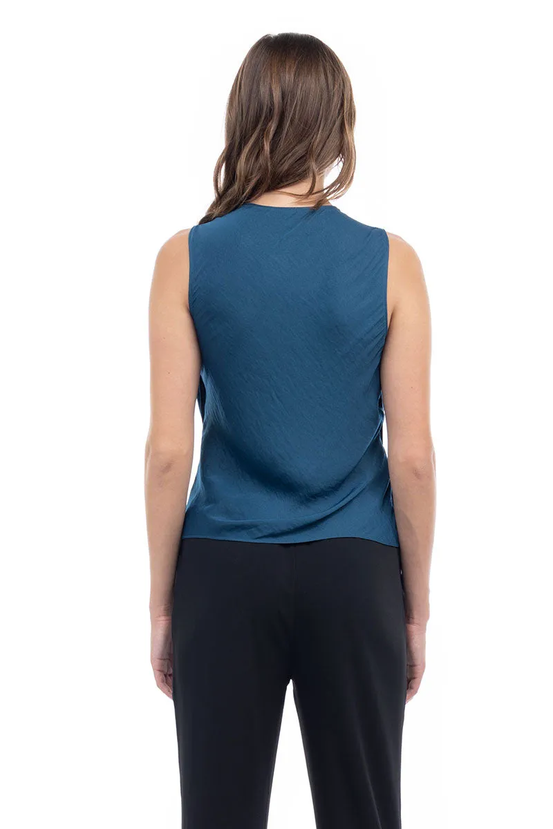 Jillian Drape Neck Satin Tank