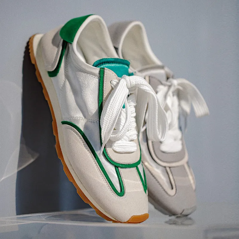 Men's Vintage Satin Fabric Jogging Sneakers