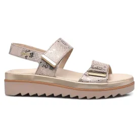 Mephisto Womens Sandals Dominica Casual Hook And Loop Metallic Leather - UK 8.5