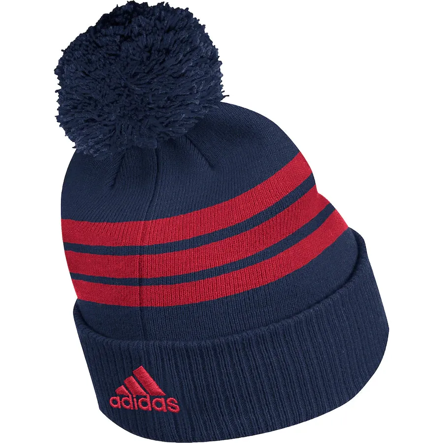 Montreal Canadiens Adidas 3 Stripe Locker Room Cuffed Knit Pom Toque