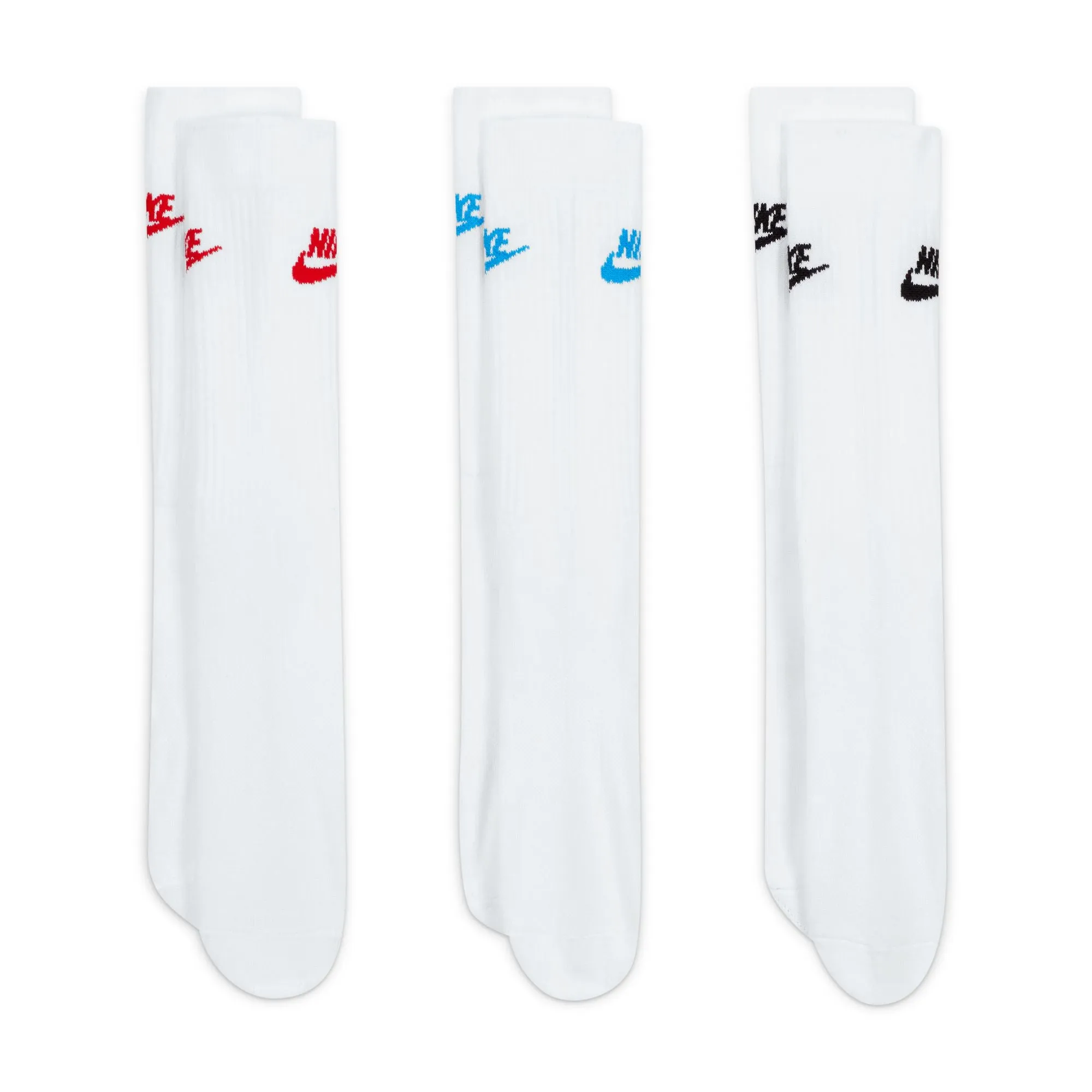 Nike Everyday Essential Crew 3 Pack Socks - White/Red/Blue/Black