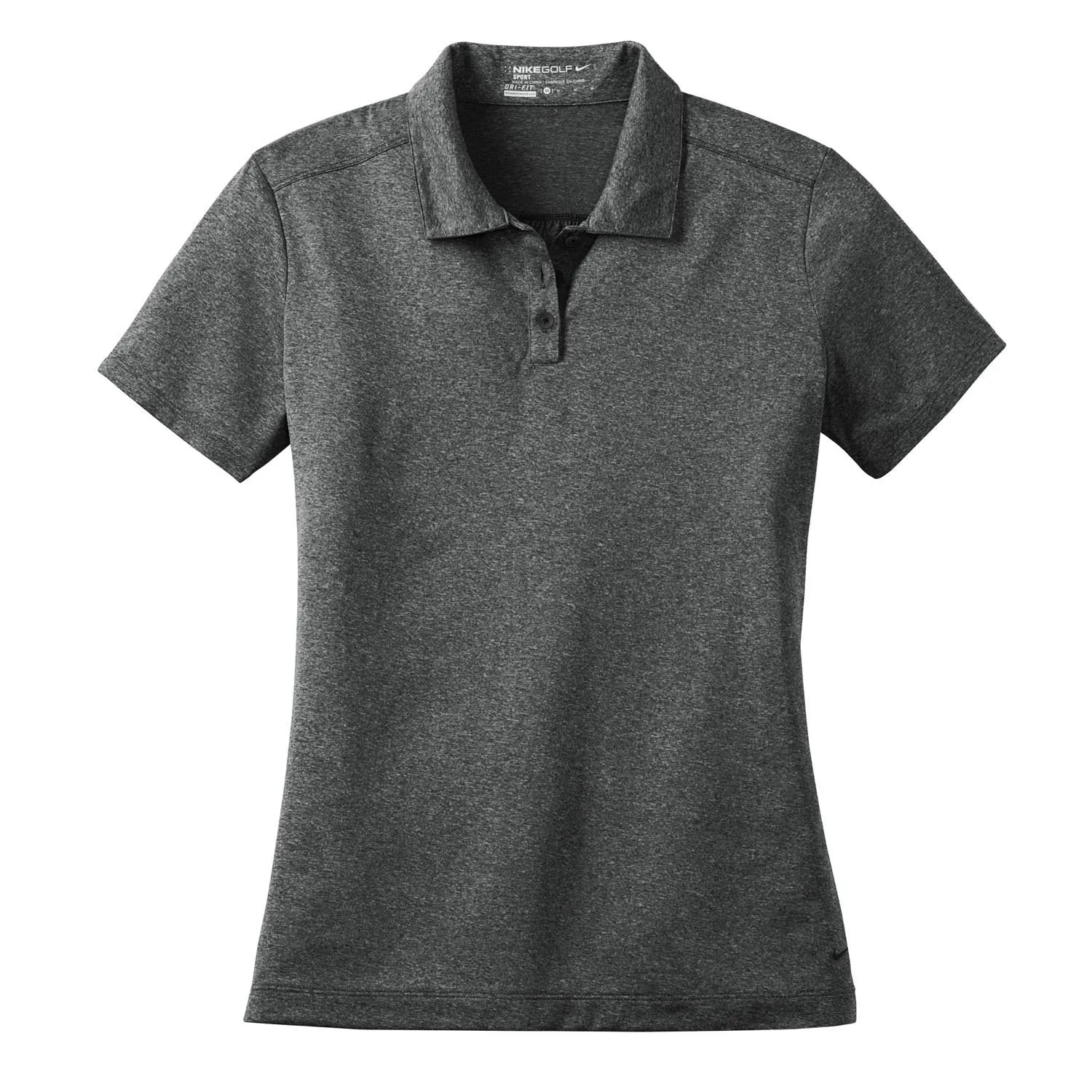 Nike Women's Black Heather Dri-FIT Short Sleeve Heather Polo
