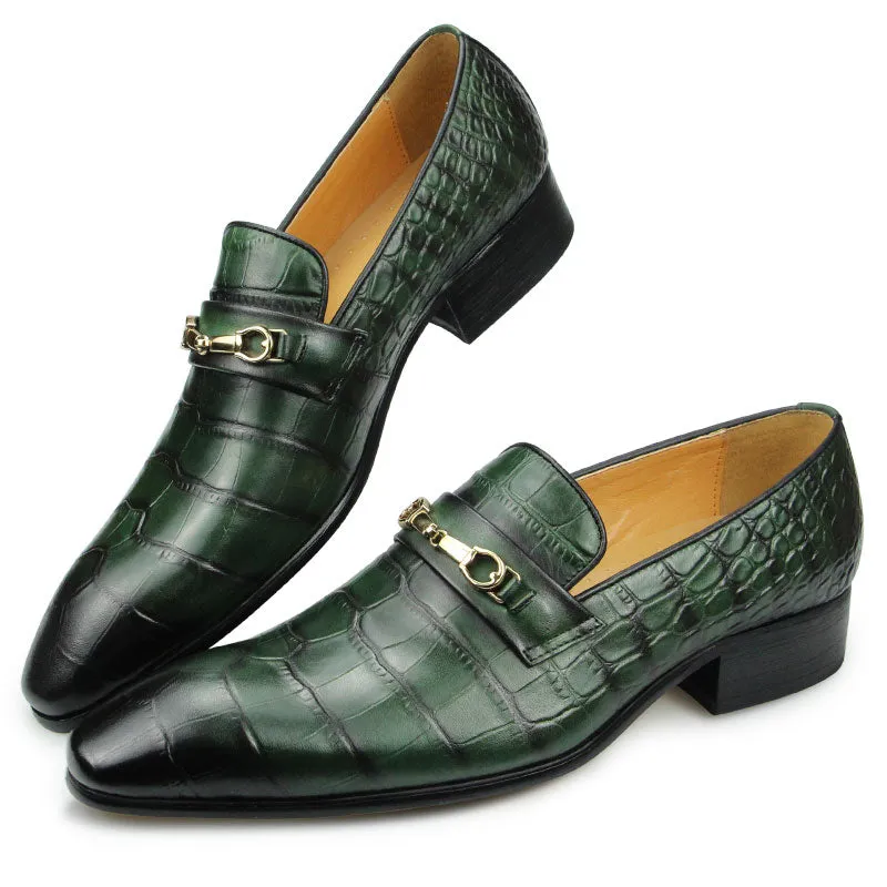 Oxford Casual Loafers for Men Retro High Quality Luxury Metal Buckle