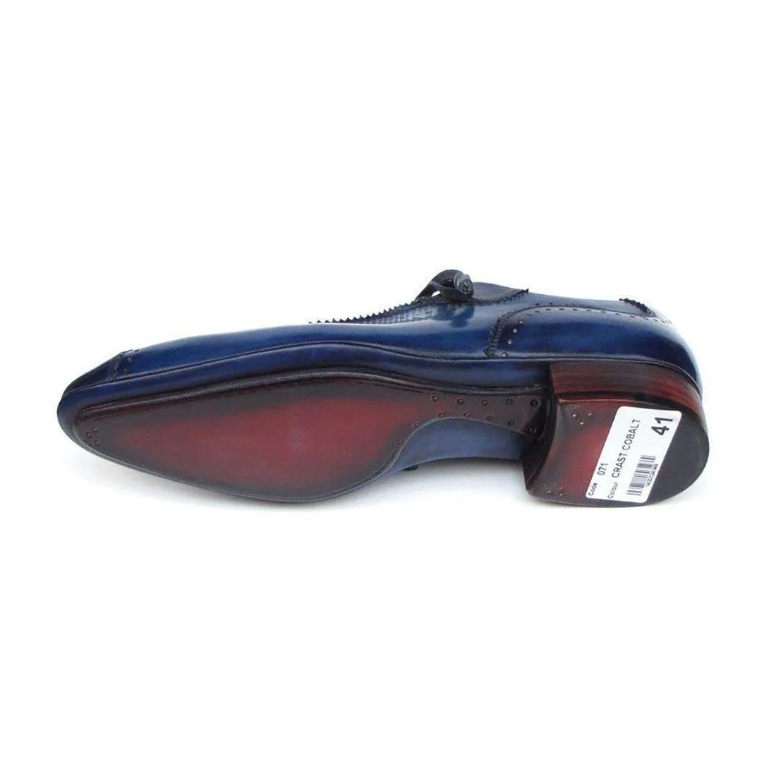 Paul Parkman Handmade Designer Shoes Men's Handmade Designer Shoes Casual Hand-Painted Blue / Purple Oxfords (PM4006)