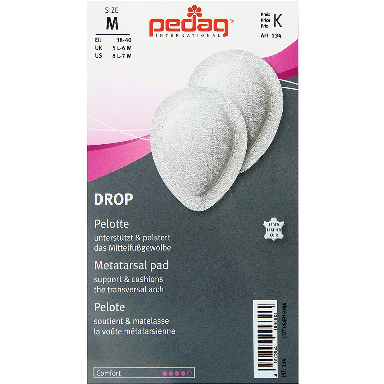 Pedag Drop Metatarsal Pad #134 MW - One Pair