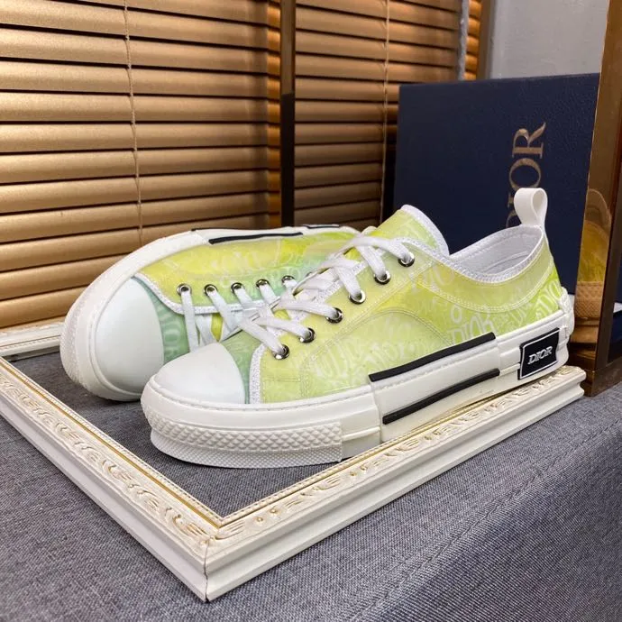 PT - DIR B23 White and Yellow LOW-TOP SNEAKER