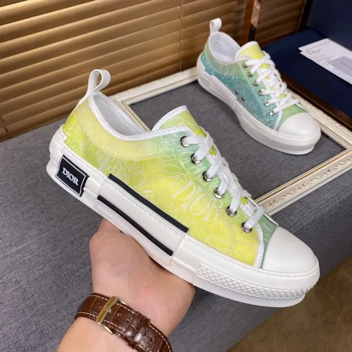 PT - DIR B23 White and Yellow LOW-TOP SNEAKER