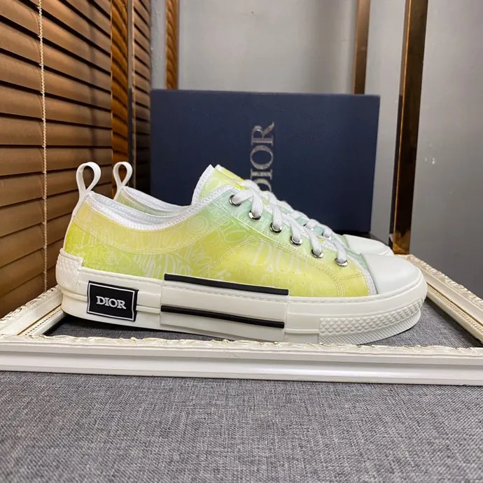 PT - DIR B23 White and Yellow LOW-TOP SNEAKER