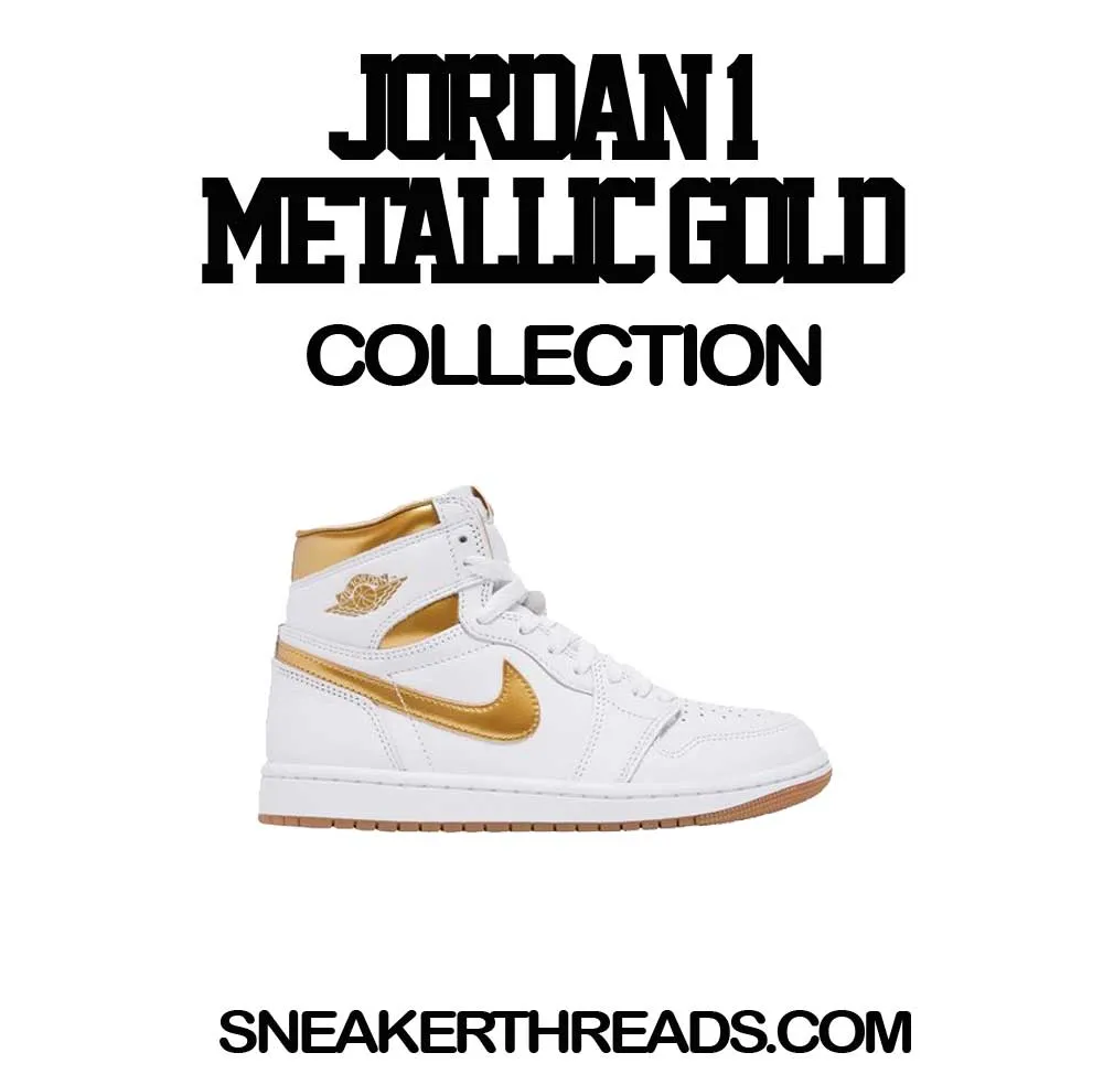 Retro 1 White Metallic Gold Glitters Shirt