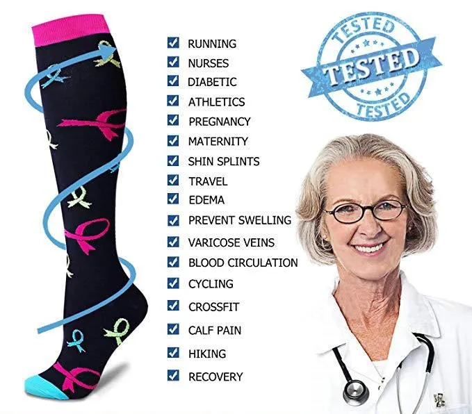 ROYALUCK 6 pairs Cute Dog Compression Socks Animal Sport Compression Socks